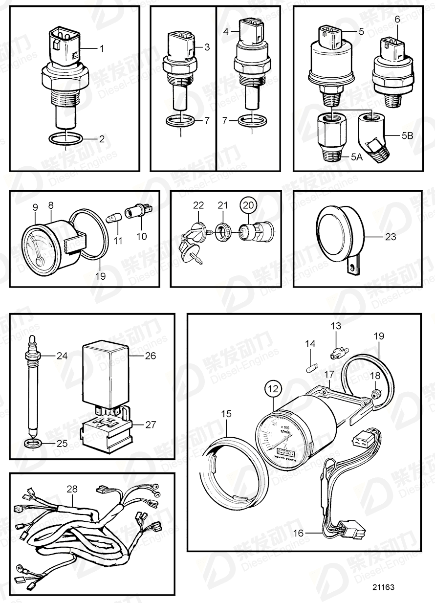 VOLVO Bulb 863946 Drawing